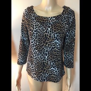 Rafaella Leopard Sweater Size L